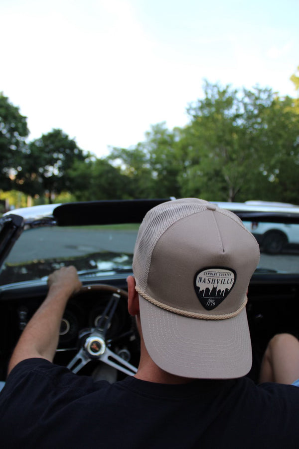 Khaki Rope Pick Trucker Hat - Nashville Collection