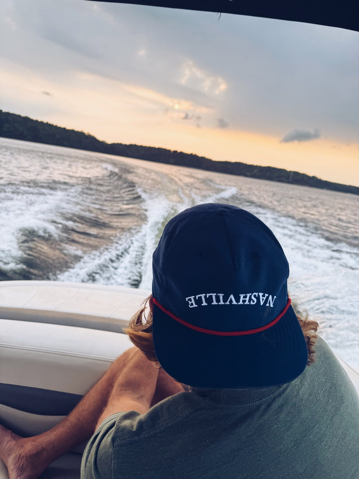 Nashville Red, White & Blue Upside Down Trucker Flat Bill - Nashville Collection