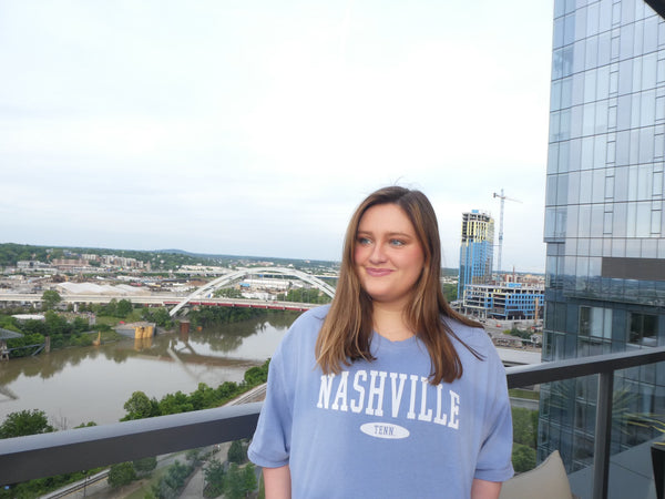 Nashville Tenn. Washed Denim Comfort Color Tee - Nashville Collection