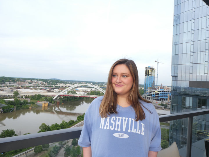 Nashville Tenn. Washed Denim Comfort Color Tee - Nashville Collection