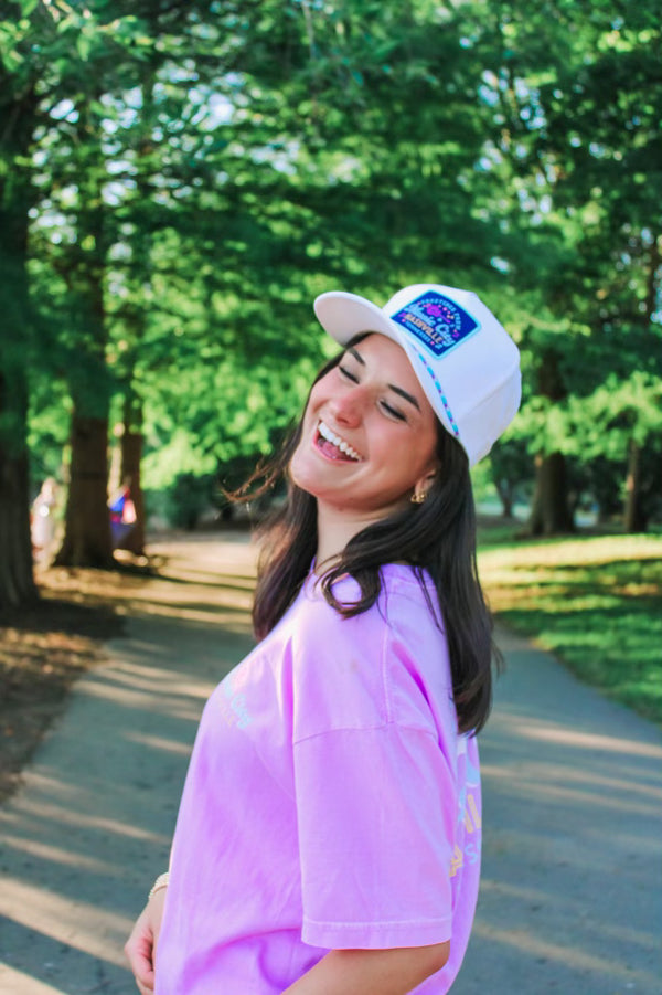 White Music City Collage Purple/Teal Rope Hat - Nashville Collection